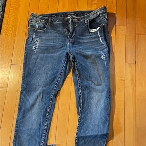 Vigoss Women's Skinny Distressed Jeans - Dark Blue Wash